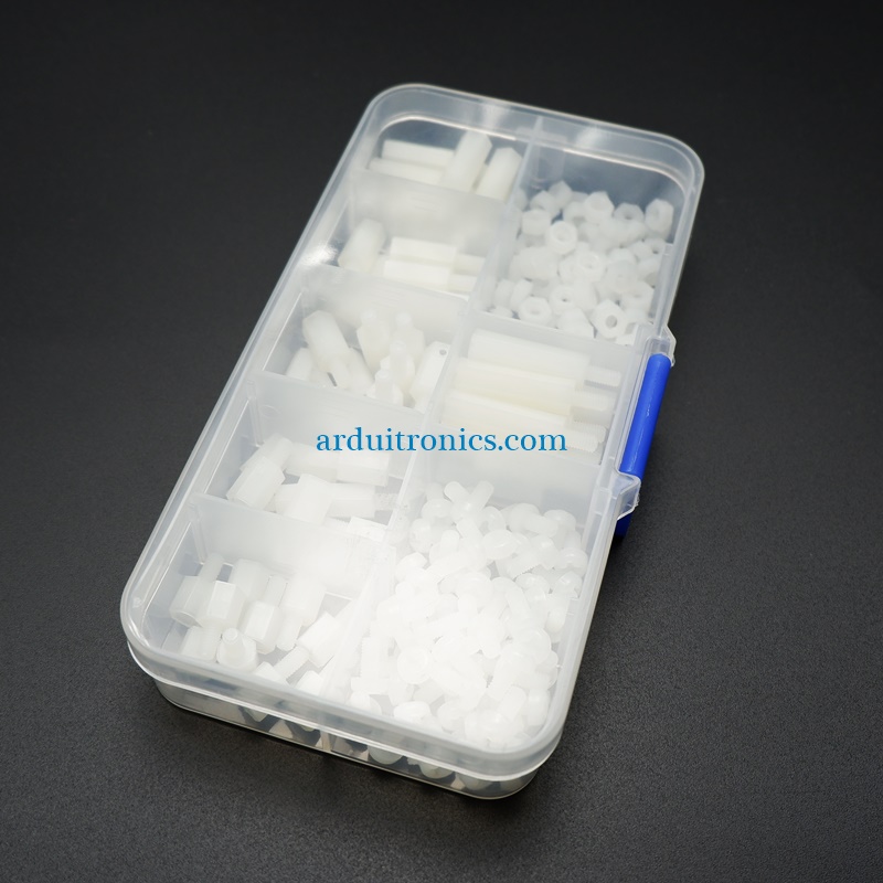 M3 Nylon Hex Spacers / Screw / Nut Stand-off (White - 180 pcs) ชุดน๊อต หกเหลี่ยม