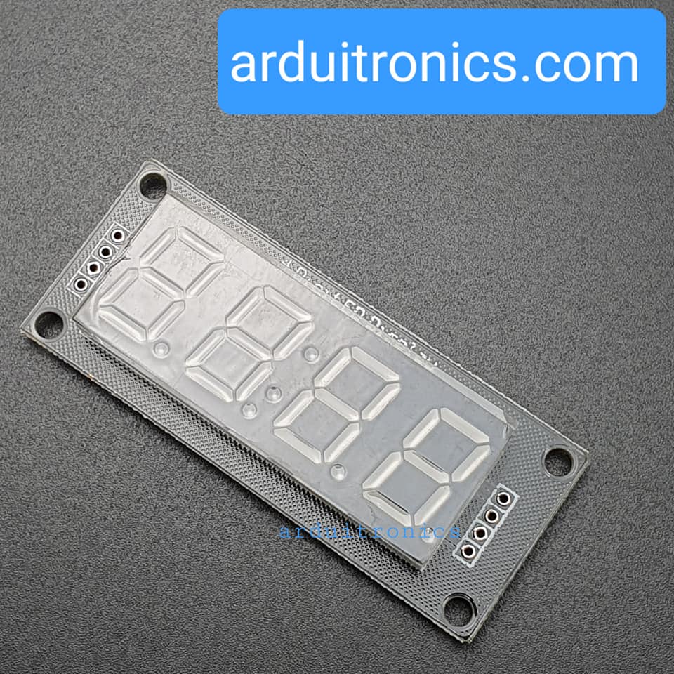 โมดูลแสดงค่าตัวเลข 4 หลัก สีน้ำเงิน 7 Segment 4 Digit TM1637 Module Size 0.56" (5643BB Common Anode)