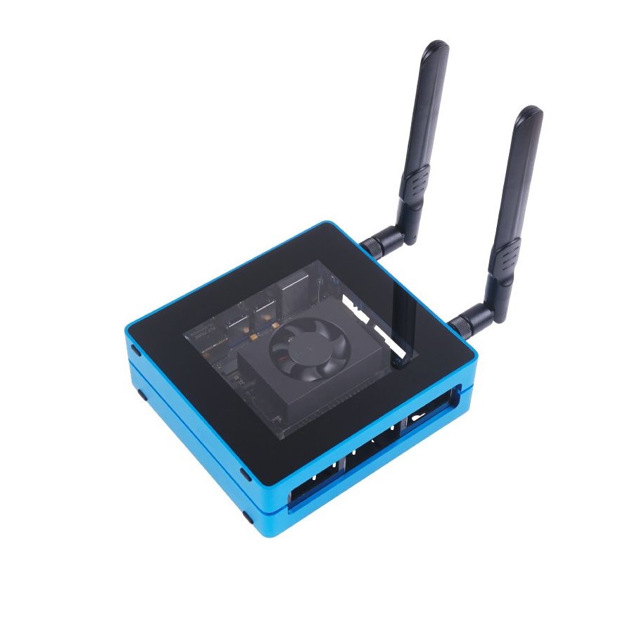 [สินค้า Pre-order] Jetson SUB Mini PC-Blue with Jetson Xavier NX Module, Aluminium Case with Cooling Fan, 128GB SSD, WiFi, Antennas and pre-installed JetPack System - Seeed Nvidia