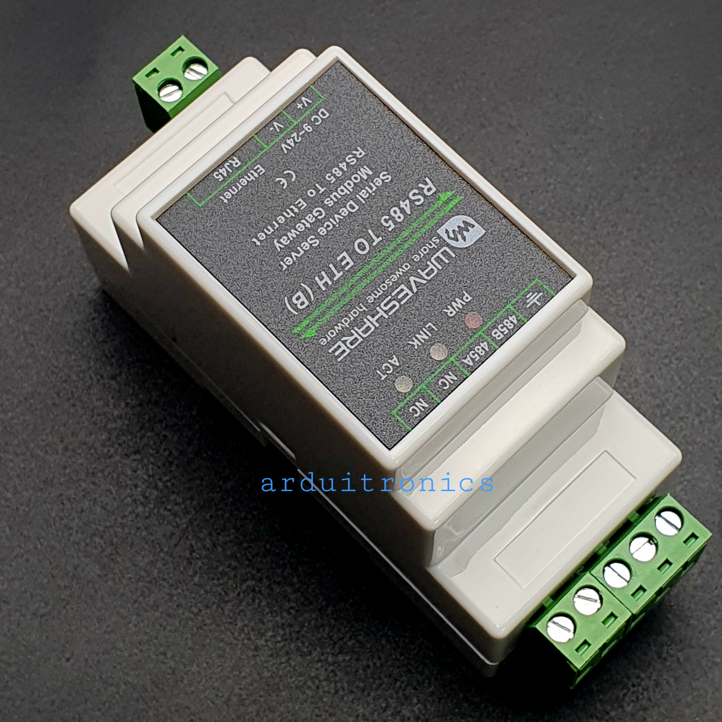 Industrial Serial Server, RS485 to RJ45 Ethernet, TCP/IP to Serial, Rail-Mount Support (ของแท้จาก Waveshare)