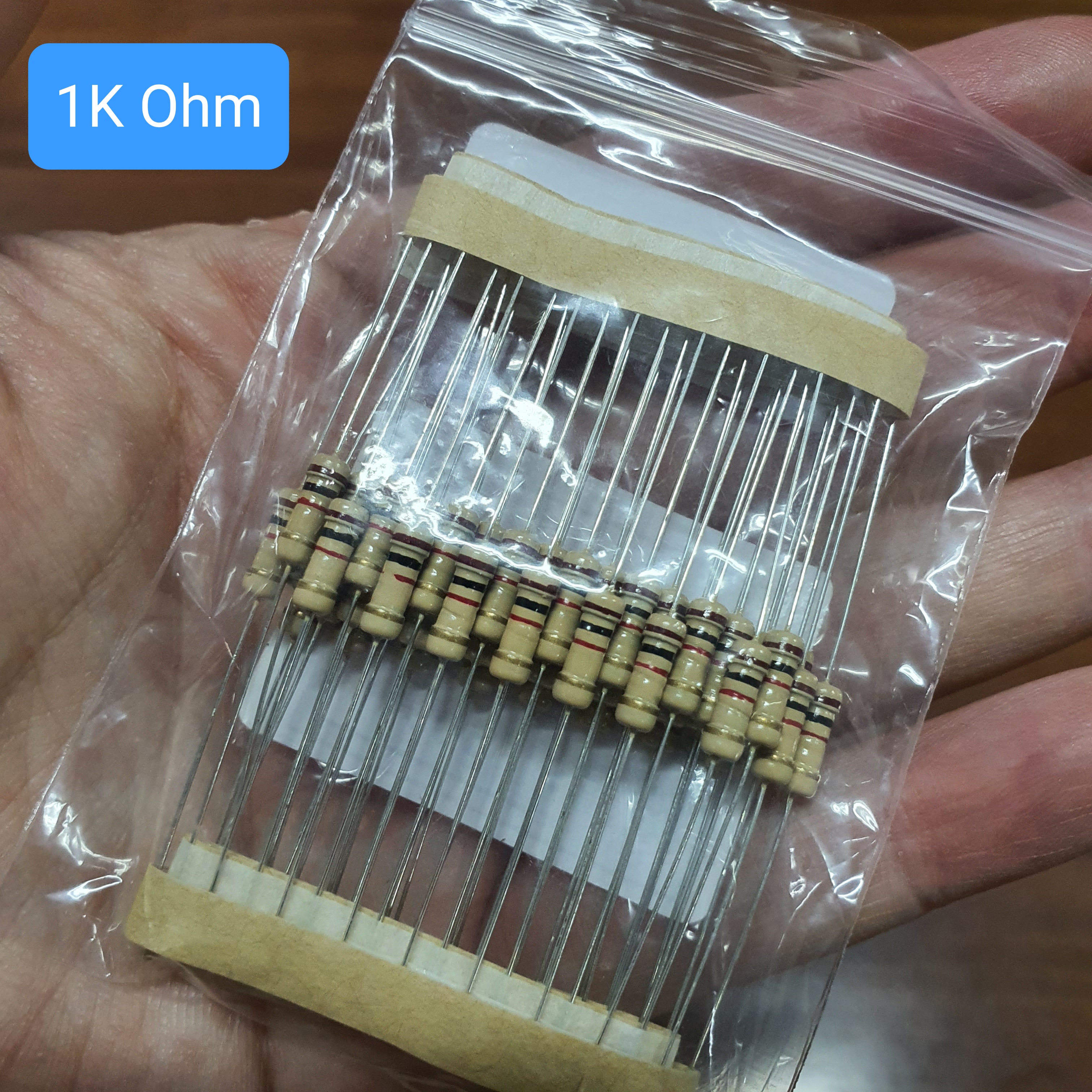 Resistor 1K Ohm 1/2W 5% แพ็คละ 50 ตัว
