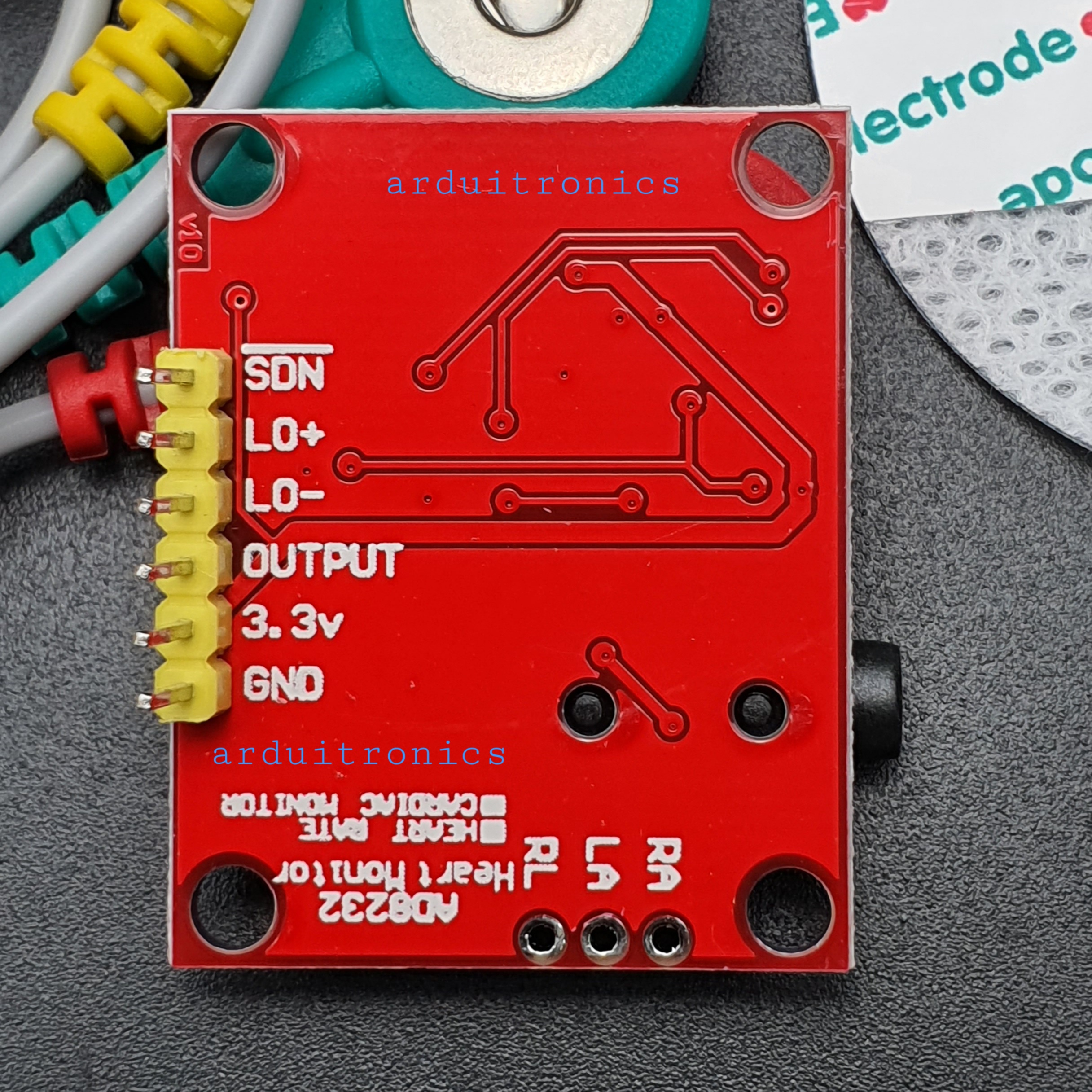 Electrocardiogram (ECG) Heart Rate Monitor Kit AD8232 - Round Electrode Pads