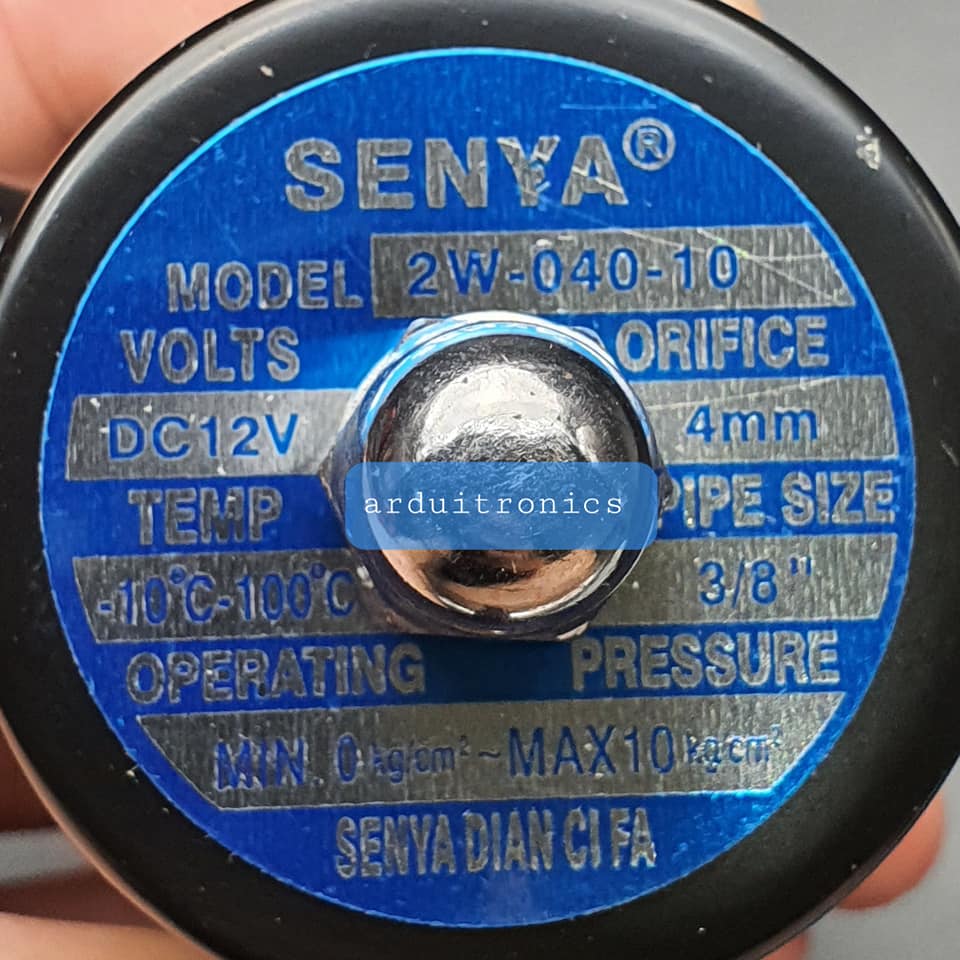 โซลินอยกระด้าง (Solenoid Valve ปกติปิด) 3 หุน (3/8 ") 12V - ยี่ห้อ Senya 2W-040-10