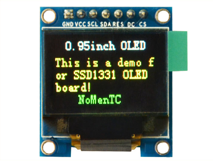 RGB OLED 0.95" 96x64 Pixels 16-bit Color OLED - SPI Interface