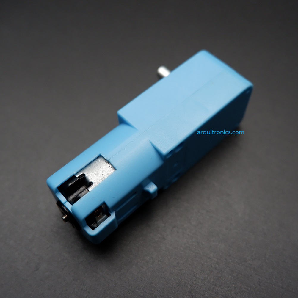 Metal Gear Motor (เฟืองโลหะ 100%) - อัตราทด 1:90 ความเร็วรอบ 110 rpm กรอบสีฟ้า