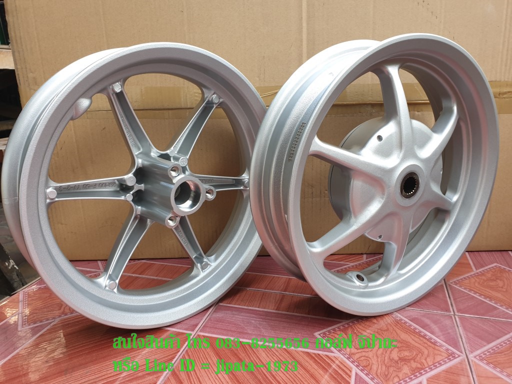 (Grand Filano) ชุดวงล้อแม็ก Yamaha Grand Filano แท้ (สีเงิน) (ขายเป็นคู่)