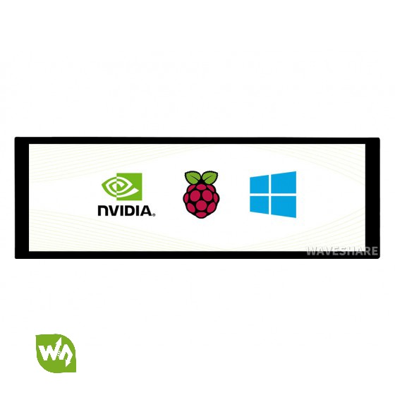 [ยี่ห้อ Waveshare] 7.9inch Capacitive Touch Screen LCD, 400×1280, HDMI, IPS, Toughened Glass Cover