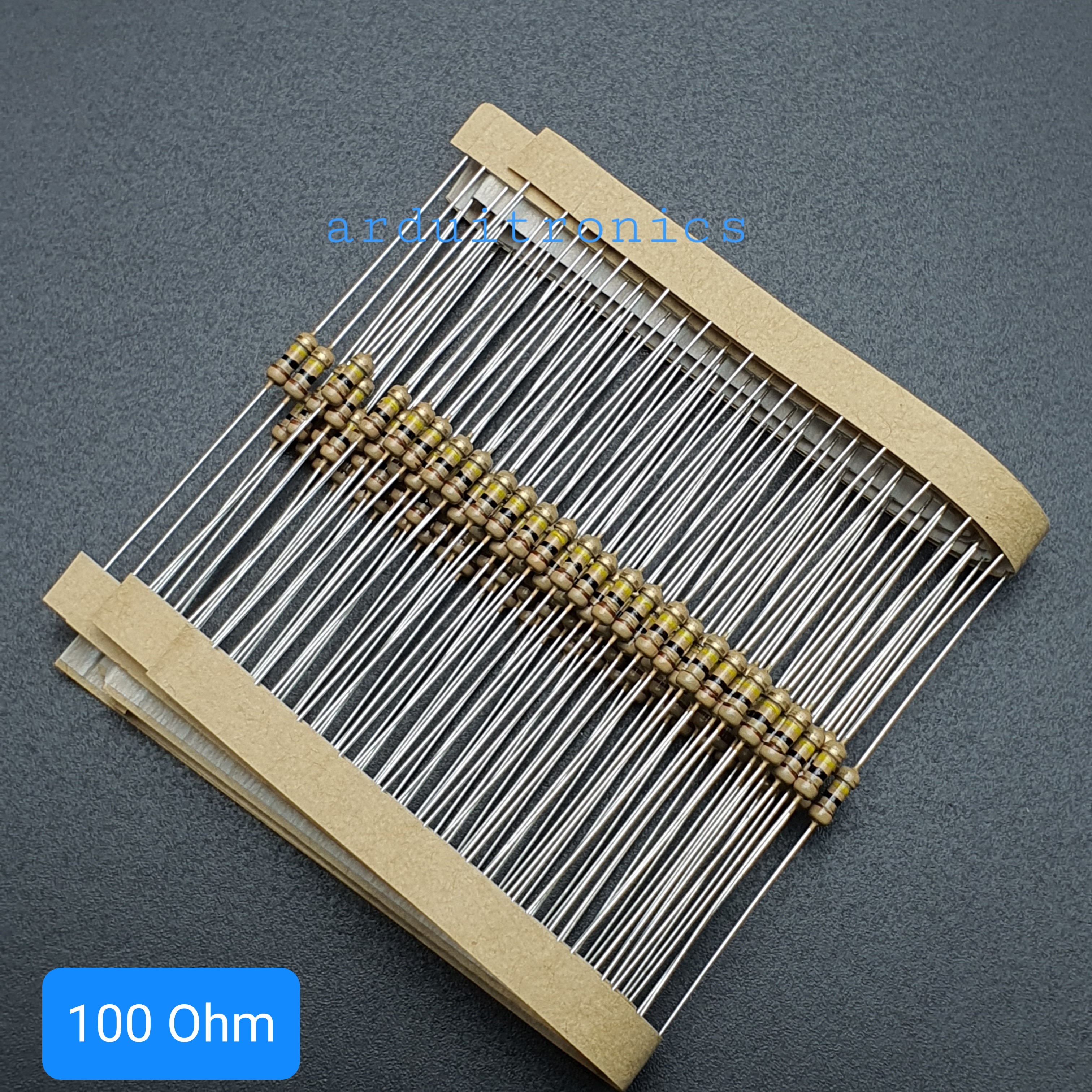 Resistor 100R Ohm 1/4W 5% แพ็คละ 100 ตัว