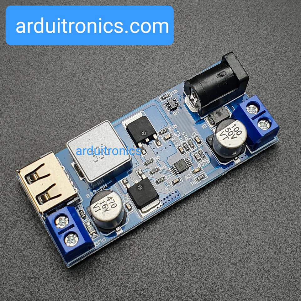DC-DC 5A Step Down 9-36V to 5V โมดูลแปลงไฟจาก 9-36V เป็น 5V 5A ขั้วต่อไฟออกแบบสายและ USB