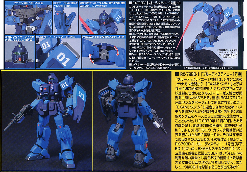 HGUC 1/144 RX-79BD-1 Blue Destiny Unit 1