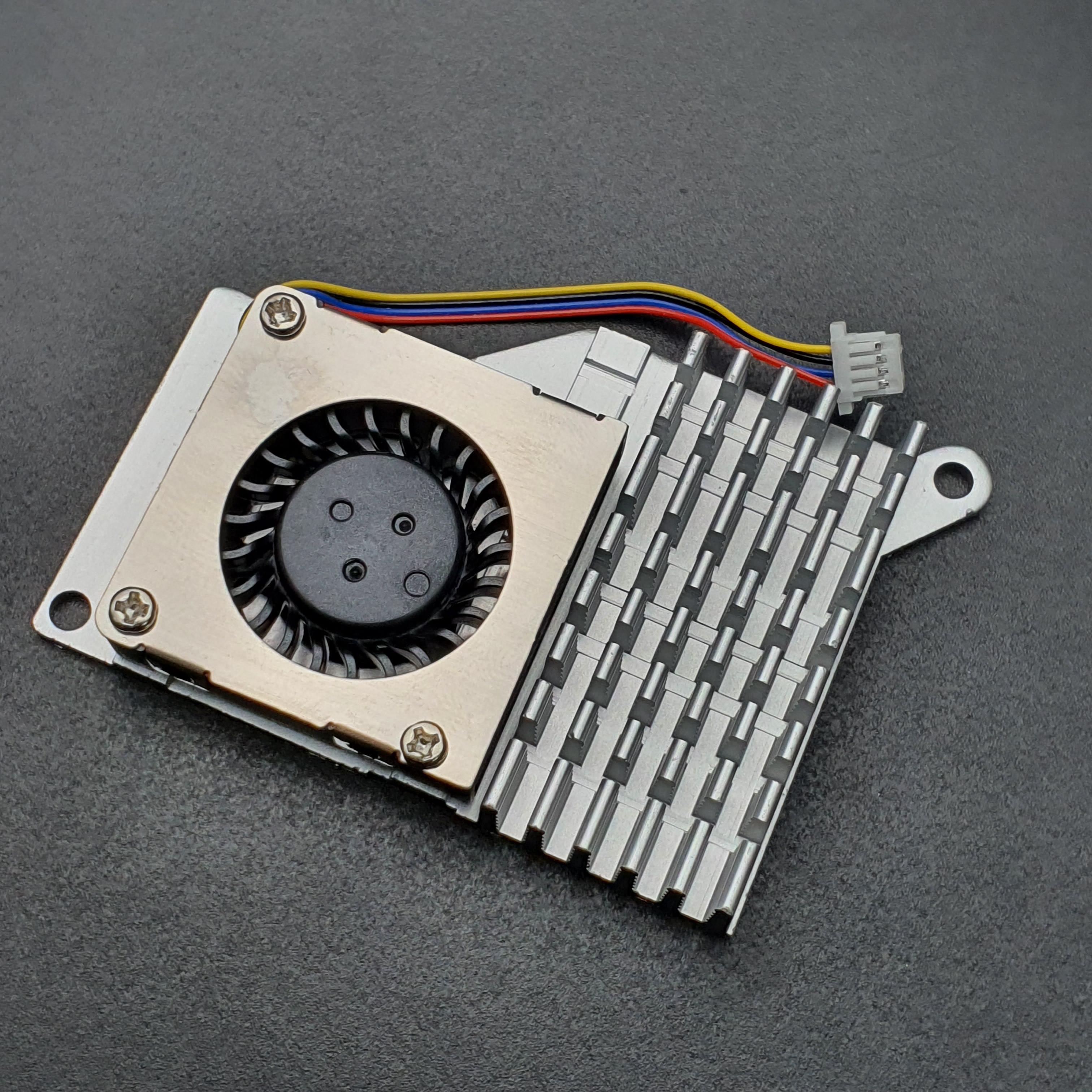 Raspberry Pi 5 Active Cooling Fan With Aluminum Radiator Heat Sink - สีเงินและพัดลมสีดำ