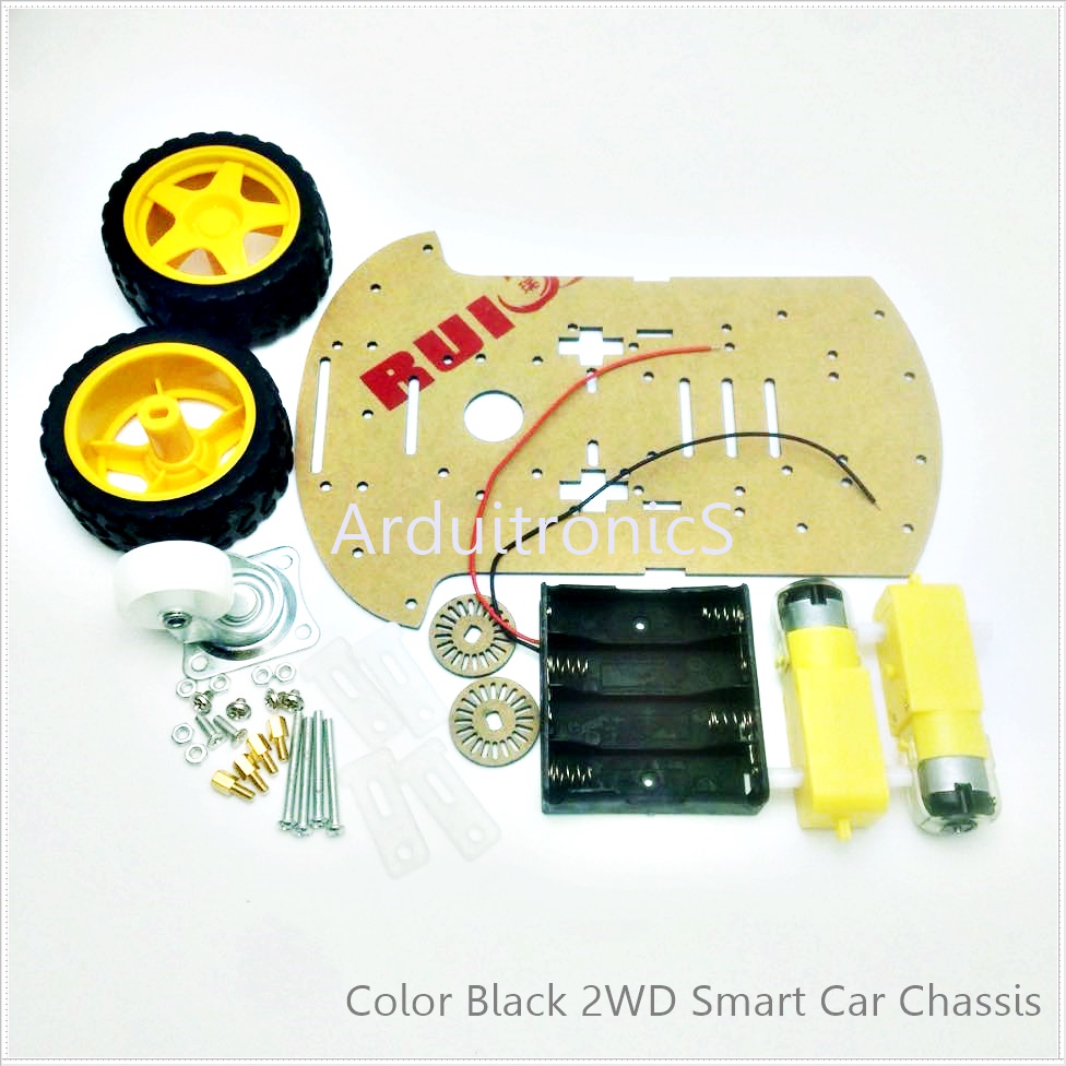 2WD Arduino Smart Car Chassis (Black)