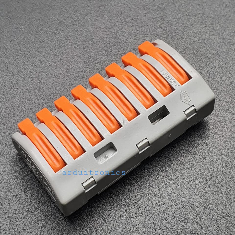 Terminal ต่อสายไฟแบบเร็ว 8 จุด Wire Connector Quick Terminal 0.75-4 Square Slitter PCT-218