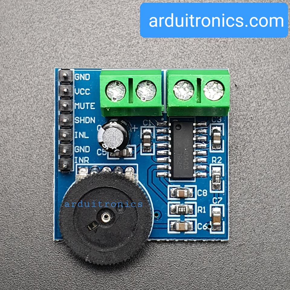บอร์ดขยายเสียง PAM8403 3W+3W พร้อมโวลุ่มปรับเสียง PAM8403 3W+3W Power Amplifier Module