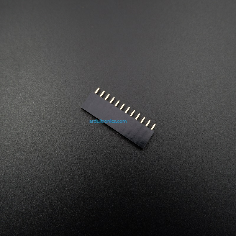 [Black] 1X12 Pin Single Row Female Header 2.54mm Pitch Straight Pin Square (จำนวน 1 ชิ้น)