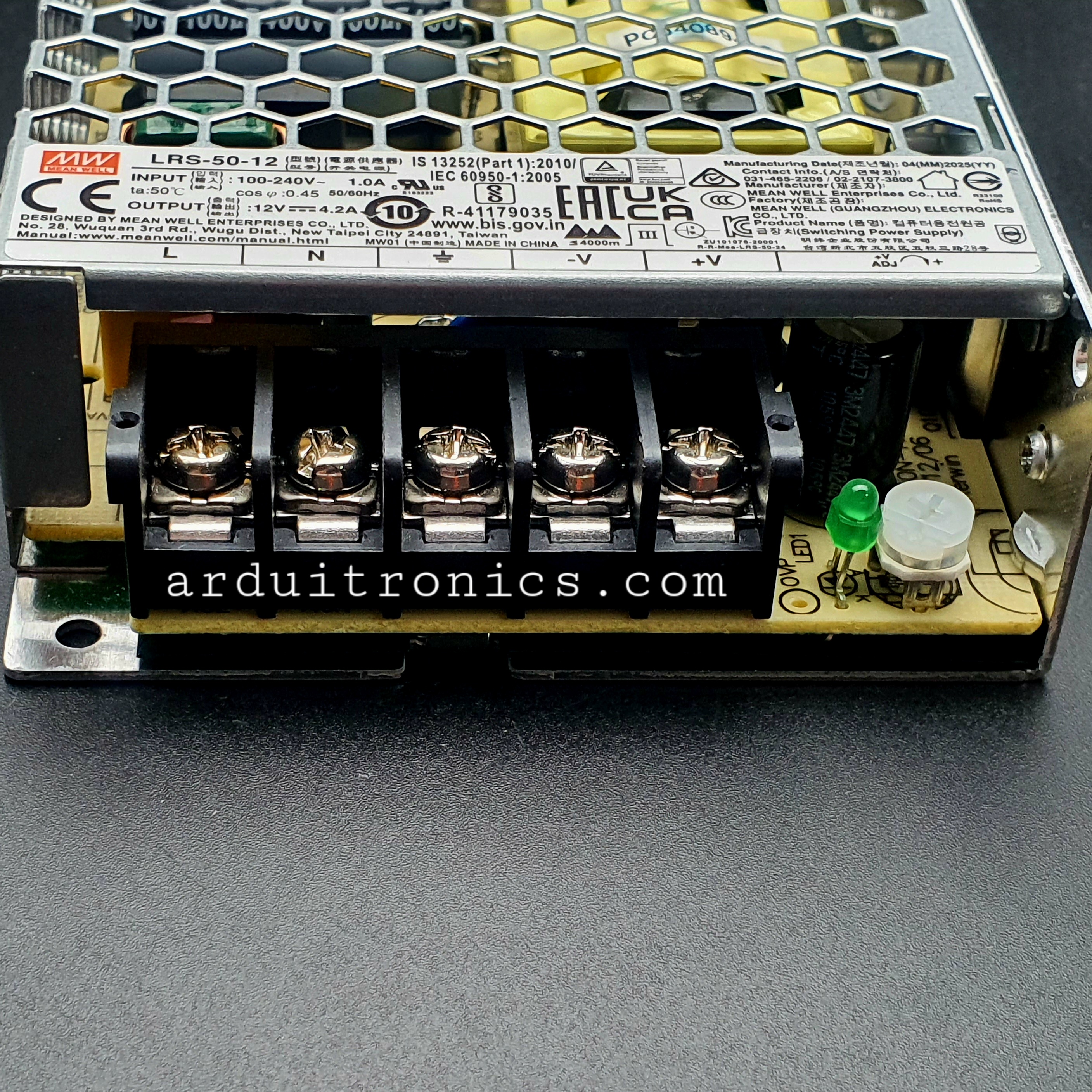 Switching Power Supply 12V 4.2A 50W (MEAN WELL LRS-50-12)