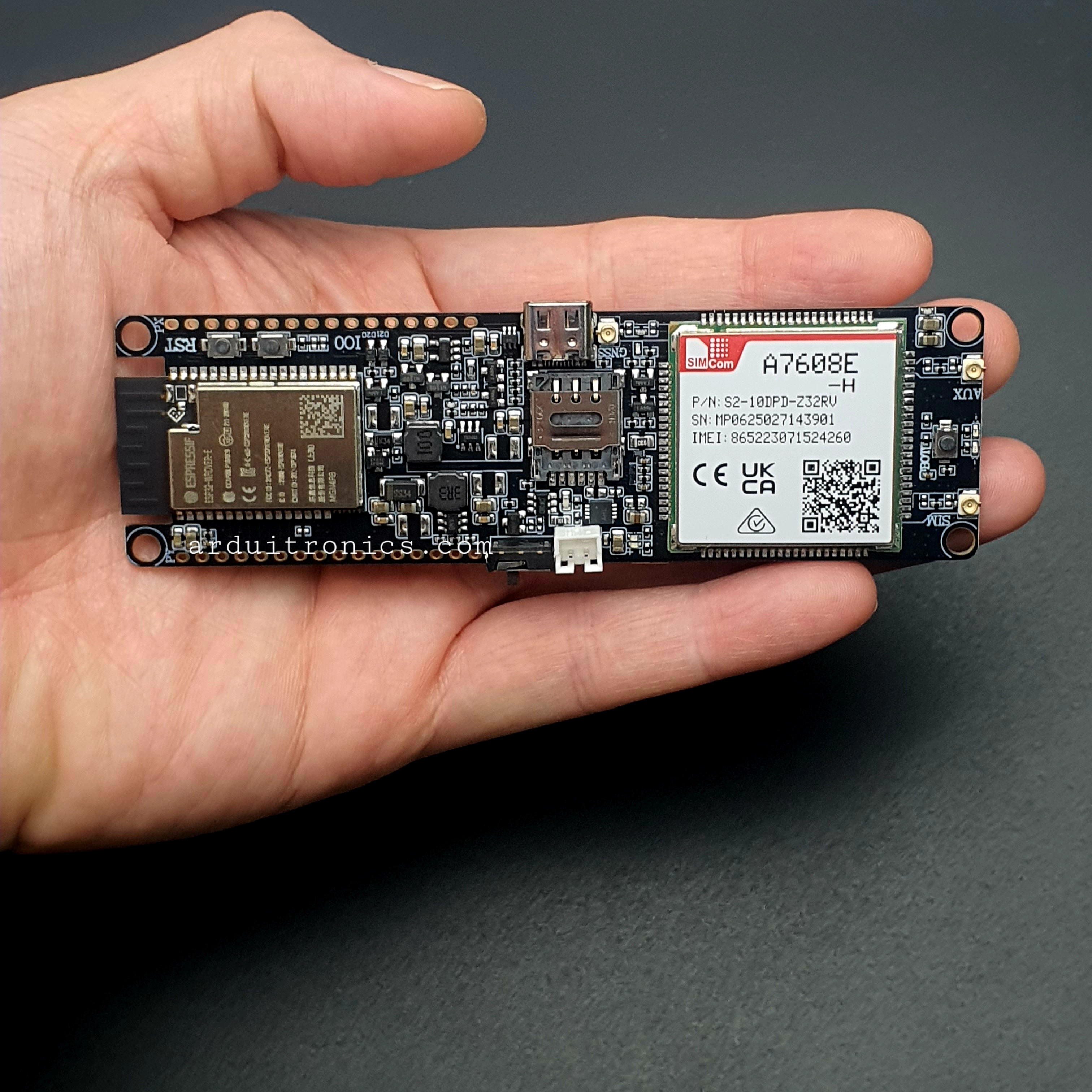 LILYGO T-A7608E-H (WiFi, BT, 3G/4G) with GPS พร้อมรางถ่าน 18650