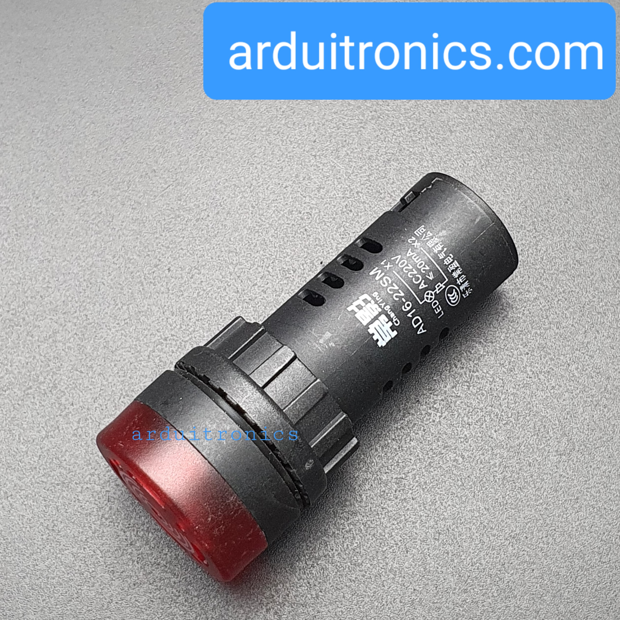 ไฟสีแดง Buzzer LED Alert 220VAC เสียงและแสงสัญญาณเตือนภัย ออดไฟฟ้า 22mm