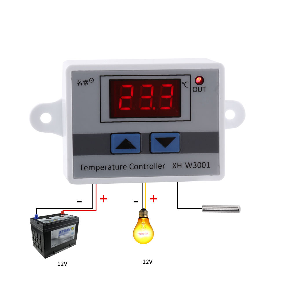 Digital Temperature Controller Thermostat Switch Probe 12V 120W (XH-W3001)