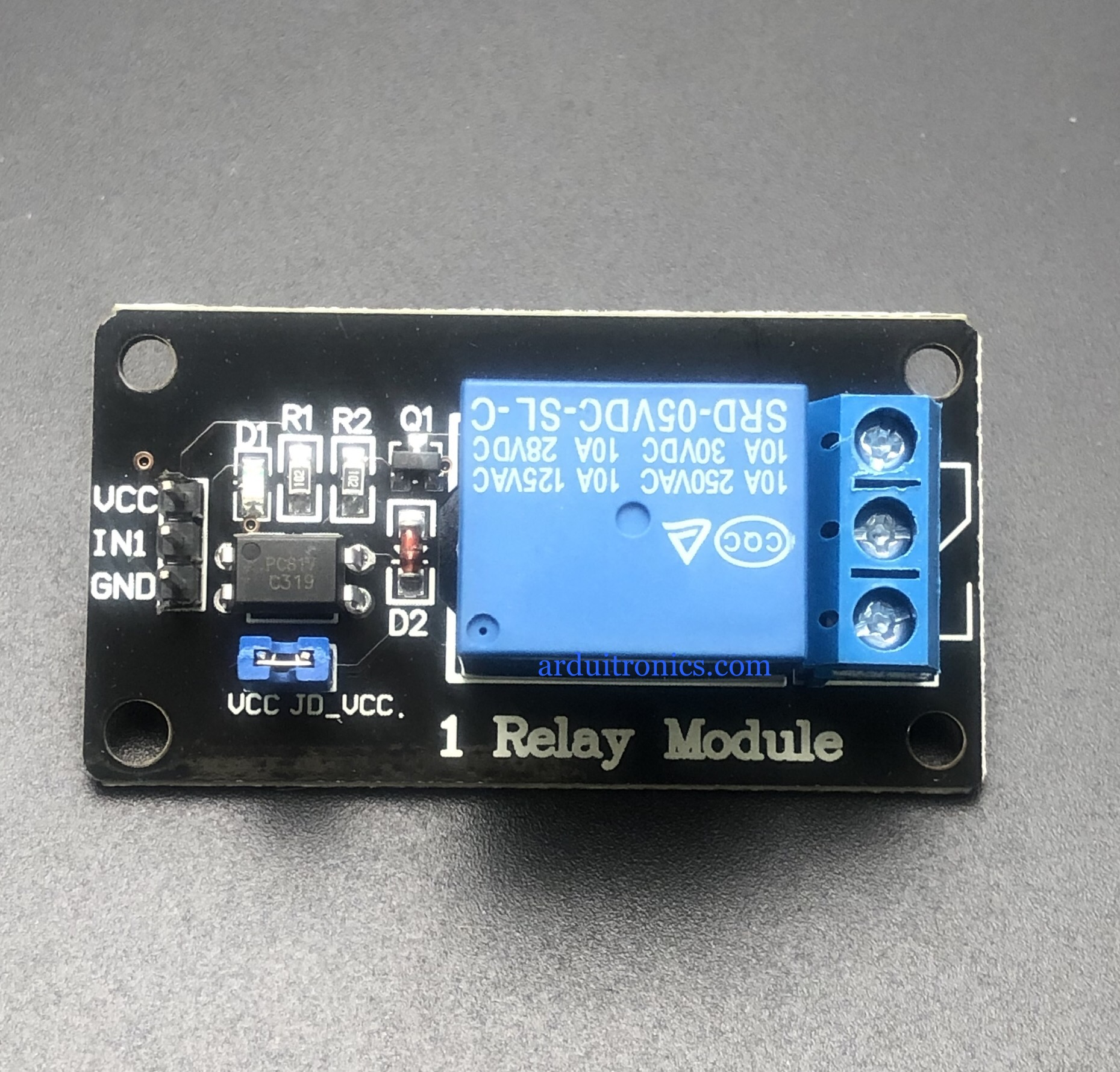 5V 1 Channel Relay High/Low Level Trigger Optocoupler Relay Module (Black PCB)