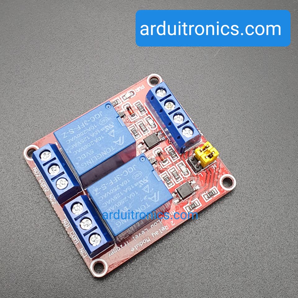 5V 2 Channel Relay High/Low Level Trigger Relay Module (Red PCB)
