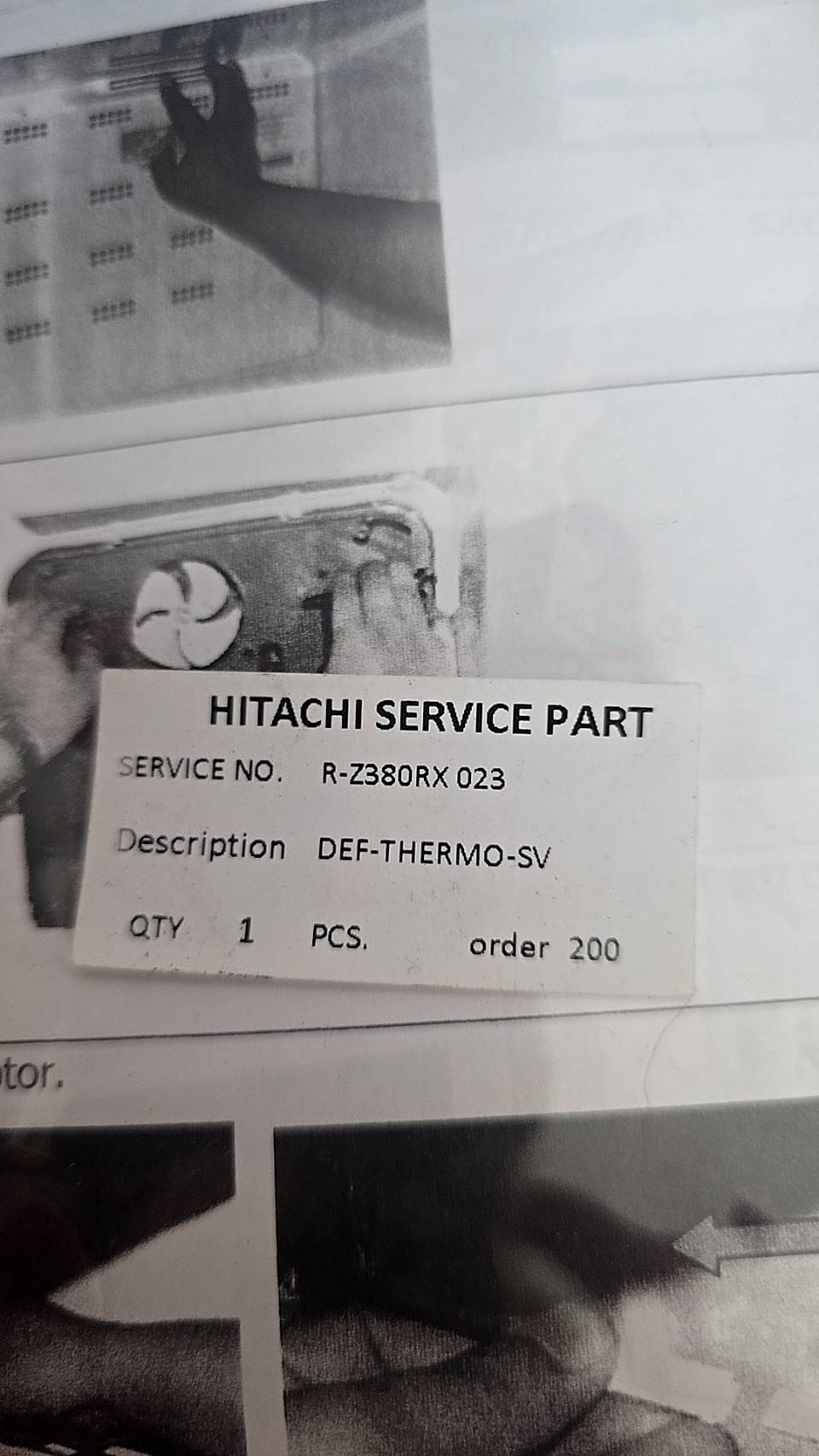 อะไหล่ตู้เย็น HITACHI DEF-THERMO ดีฟอร์สเทอร์โมสตัท/ตัวควบคุมการละลายน้ำแข็ง พาร์ท PTR-Z380RX*023 ใช้กับรุ่น R-Z230SVX ; R-190S ; R-Z190S