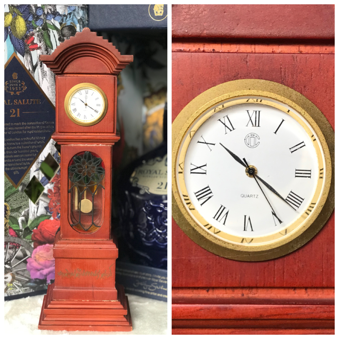 Antique Table Clock นาฬิกาใช้ได้ปกติ โมเดลนาฬิกาตั้งพื้นโบราณโครงไม้จริง โมเดลนาฬิกาลูกตุ้ม แบบจำลองนาฬิกาตั้งพื้นโบราณ