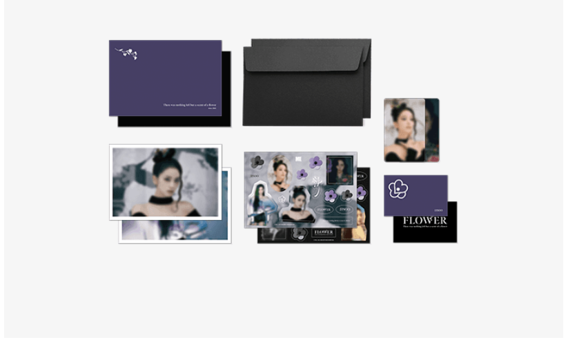 BLACKPINK -JISOO FIRST SINGLE ALBUM [ME] -ของสะสม JISOO PHOTO LETTER SET - purple