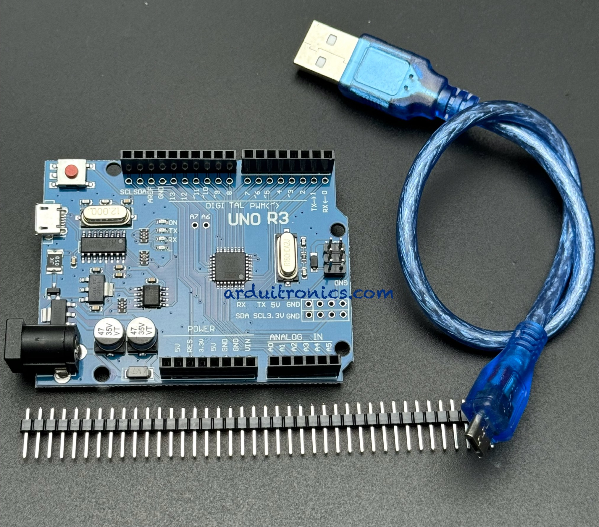 Arduino UNO R3 SMD (Micro USB) แถมสาย Micro USB
