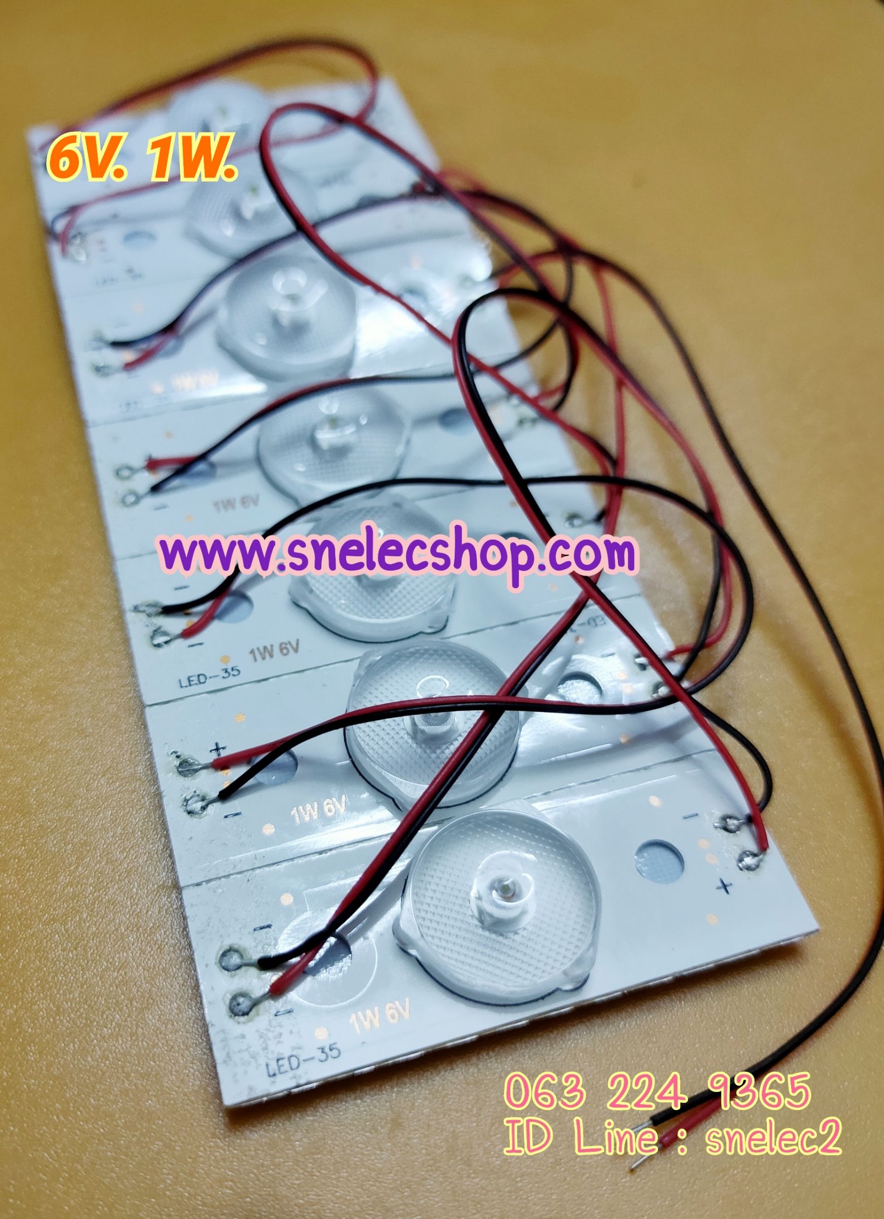 LED DIY เลนส์ซาลาเปา 6V. 1W แพ็ค 7 ดวง มีกาว2หน้า พร้อมใช้งาน