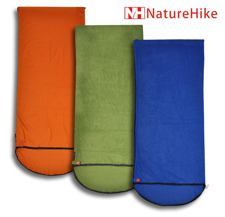 Pre-Order NatureHike ถุงนอนผ้า Fleece ส่วนหัวแบบรูดได้ 75x185+30 ซม ใช้เป็นผ้าห่มได้ มี 3 สี