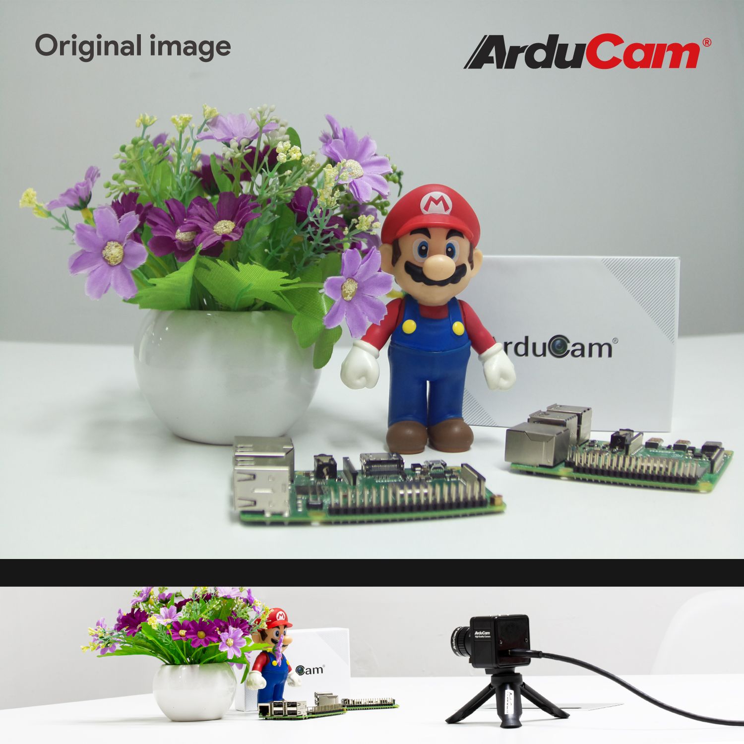Arducam Complete High Quality Camera Bundle for Raspberry Pi, 12.3MP 1/2.3 Inch IMX477 Camera Module with 6mm CS-Mount Lens, Metal Enclosure, Tripod and HDMI Extension Adapter