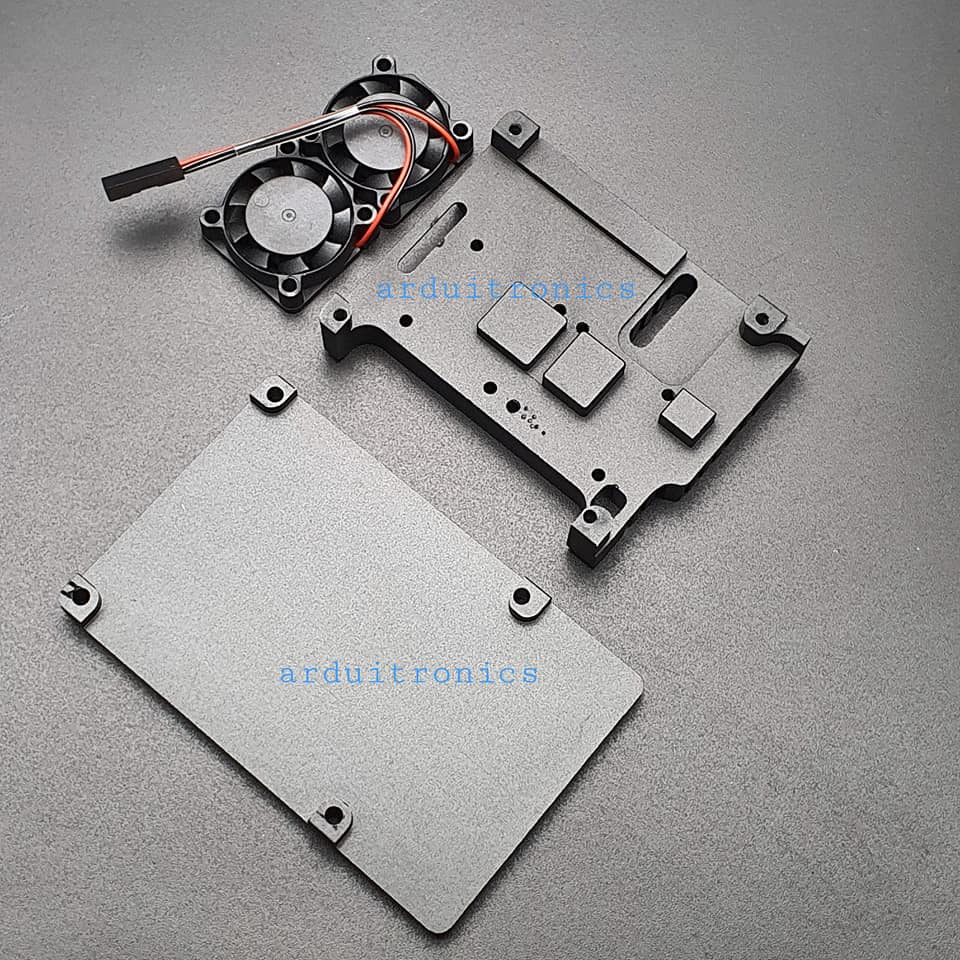 Aluminium Case for Raspberry Pi 4 with Dual Fan (Black)