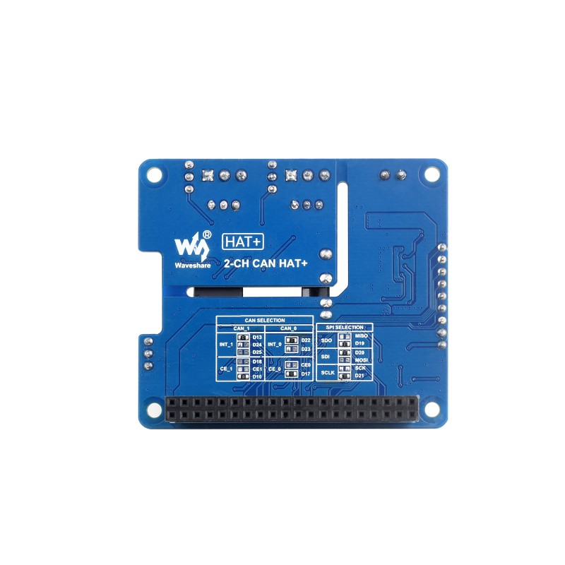 2-Channel Isolated CAN Bus Expansion HAT For Raspberry Pi, Dual Chips Solution, Stackable Design For Expanding Multiple CAN Channels, Raspberry Pi HAT (แท้ WaveShare)