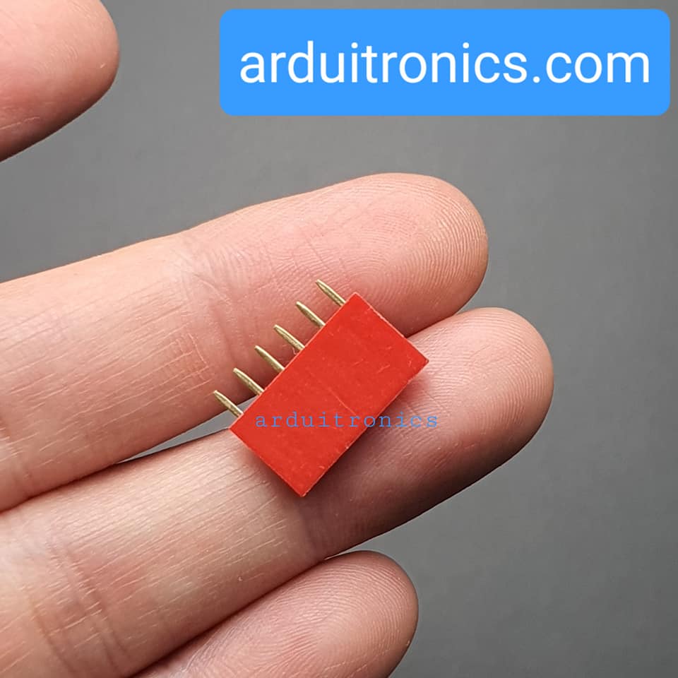 [Red] 1x6 Pin Single Row Female Header 2.54mm Pitch Straight Pin Square (จำนวน 1 ชิ้น)