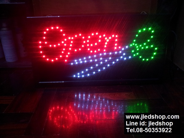 ป้ายไฟ OPEN กรรไกร ร้านตัดผม