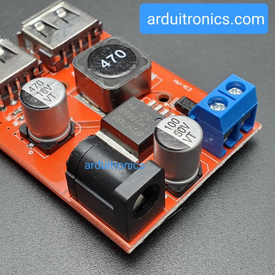 Dual USB DC-DC 9V / 12V / 24V / 36V to Fixed Output 5V 3A Step Down Module