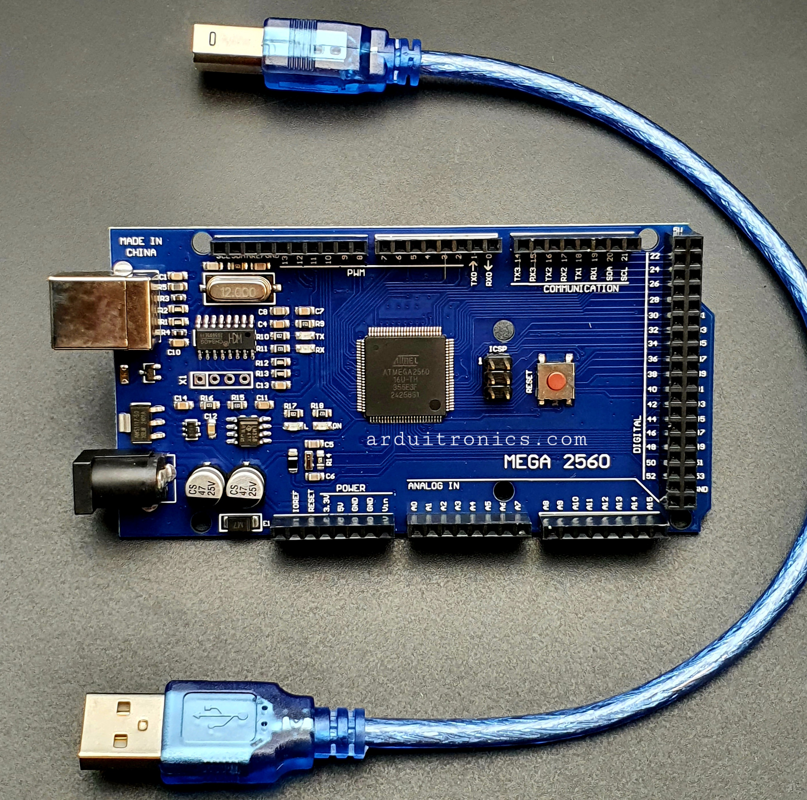 Arduino MEGA 2560 R3 รุ่นใช้ชิป CH340 (แถมสาย USB)