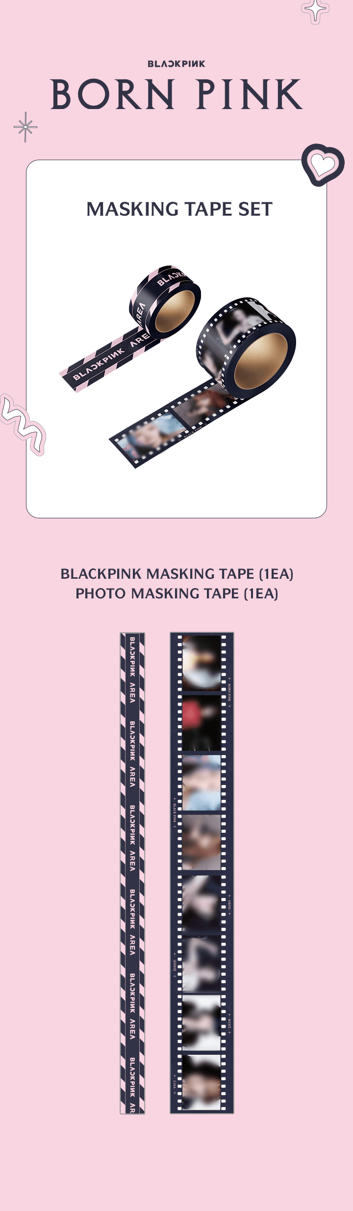 BLACKPINK - ของสะสม [BORNPINK] BLACKPINK -BLACKPINK MASKING TAPE SET - ส่งเรือ