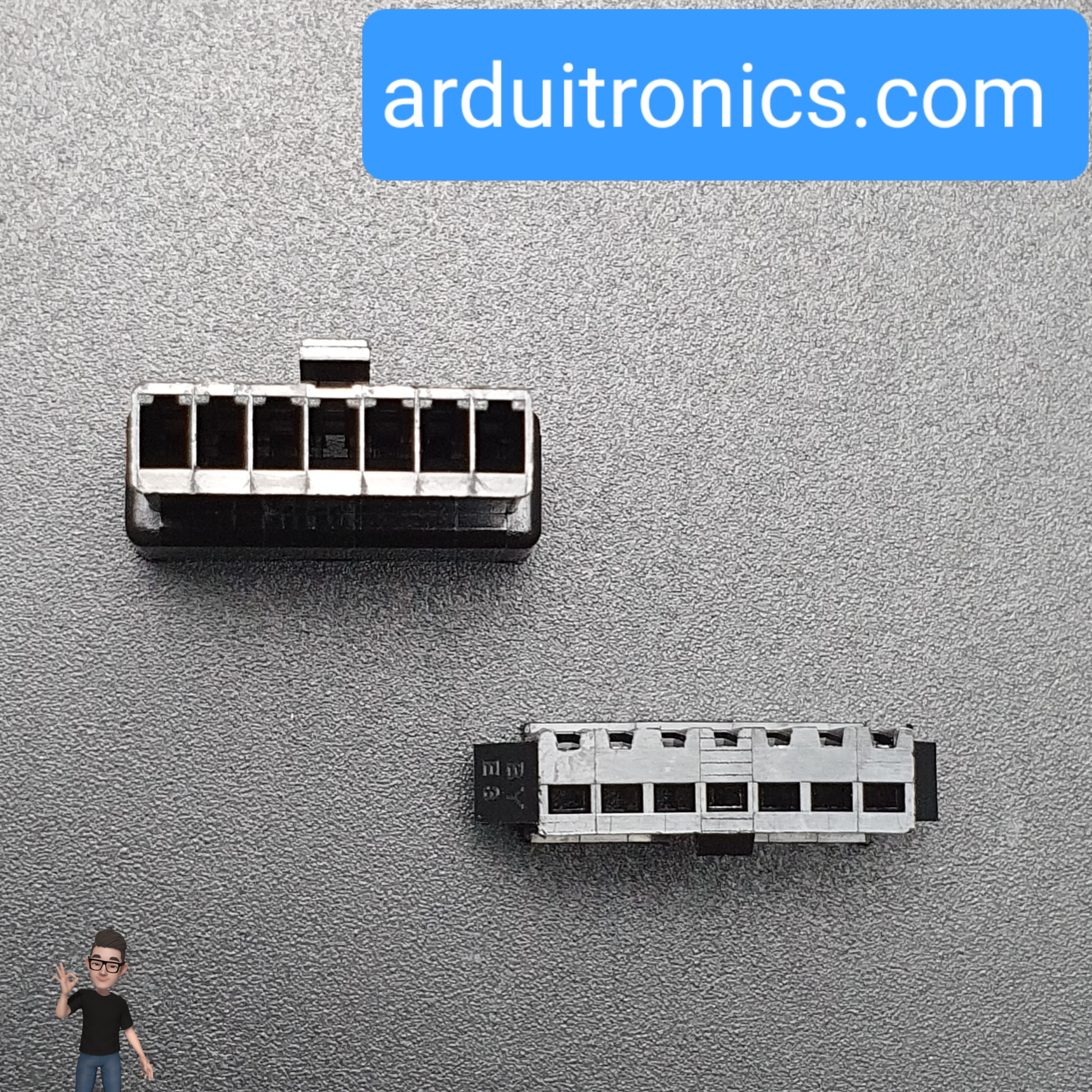 2.54mm 7 Pin Black Plastic Male Female JST-SM Housing Crimp Terminal Connector