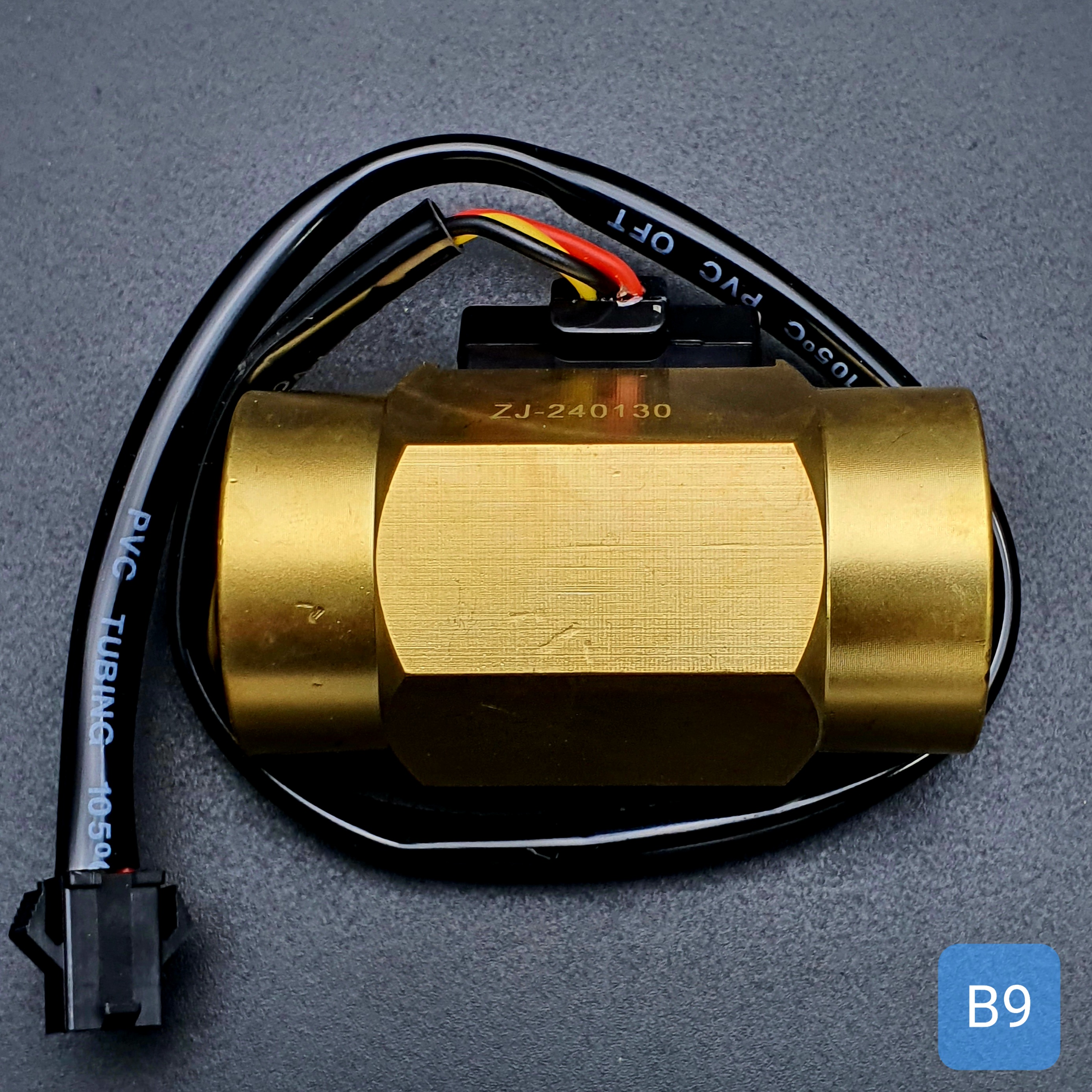 B9 เซ็นเซอร์วัดอัตราการไหลของน้ำ ทองแหลือง 3/4นิ้ว 6หุน Water Flow sensor 2-50L/min Size 58 mm