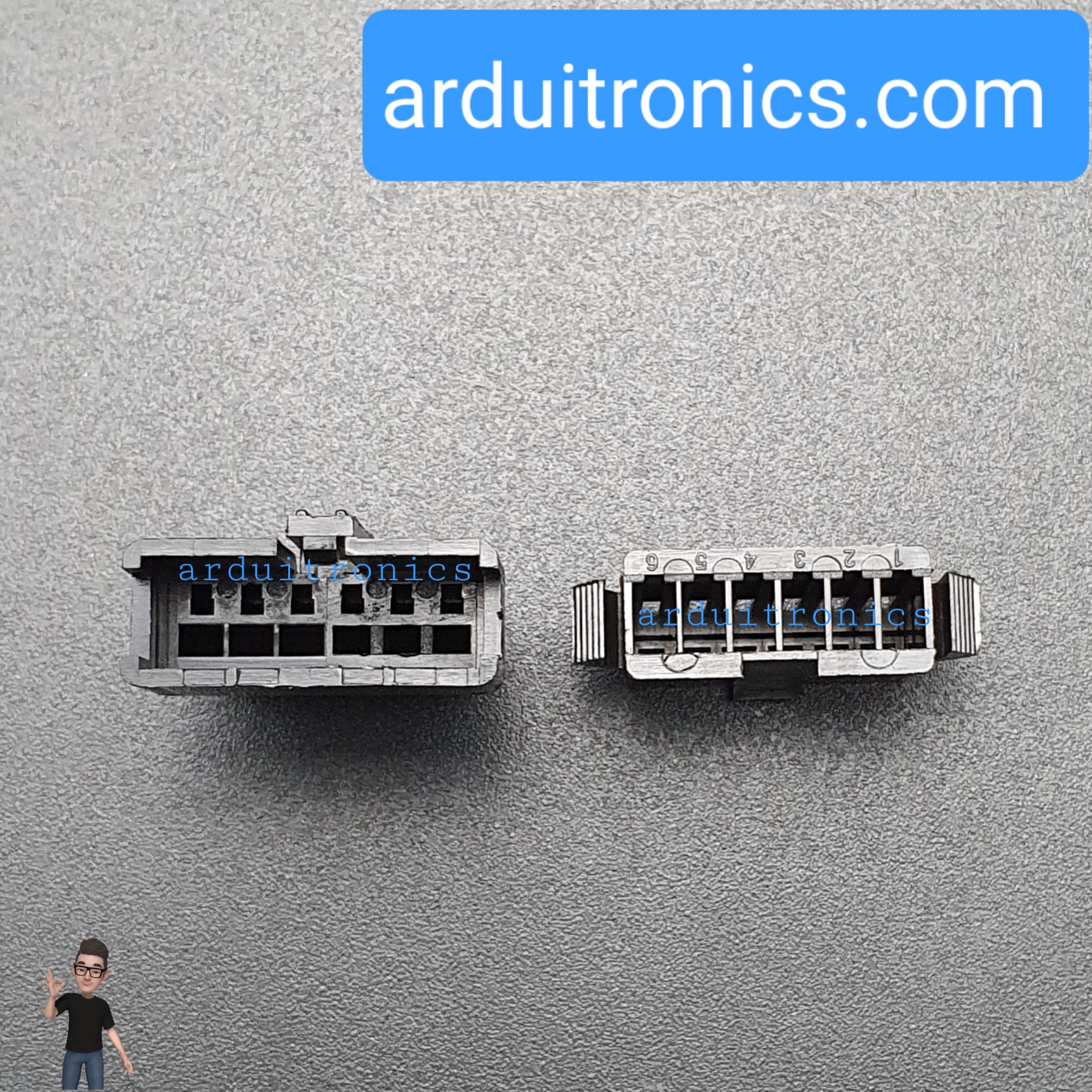 2.54mm 6 Pin Black Plastic Male Female JST-SM Housing Crimp Terminal Connector