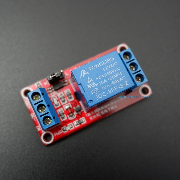 12V 1 Channel Relay High/Low Level Trigger Relay Module (Red PCB)
