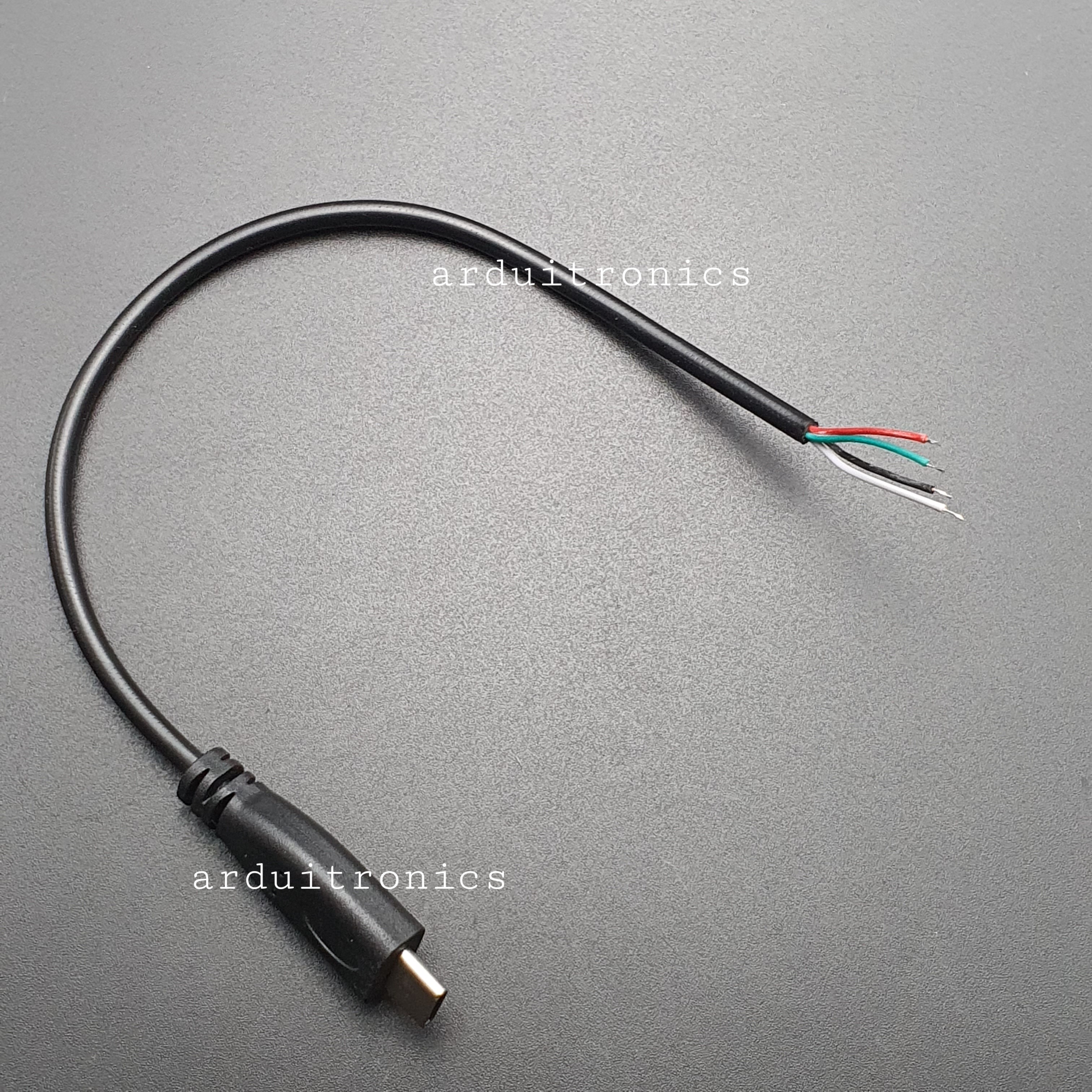 DIY Cable USB Type-C Data Cable Male Head with 4 Wires 28 AWG สายไฟ Type-C สายไฟดาต้าเคเบิ้ล หัวตัวผู้ ปลายสายเปลือย สายไฟ 4 เส้น