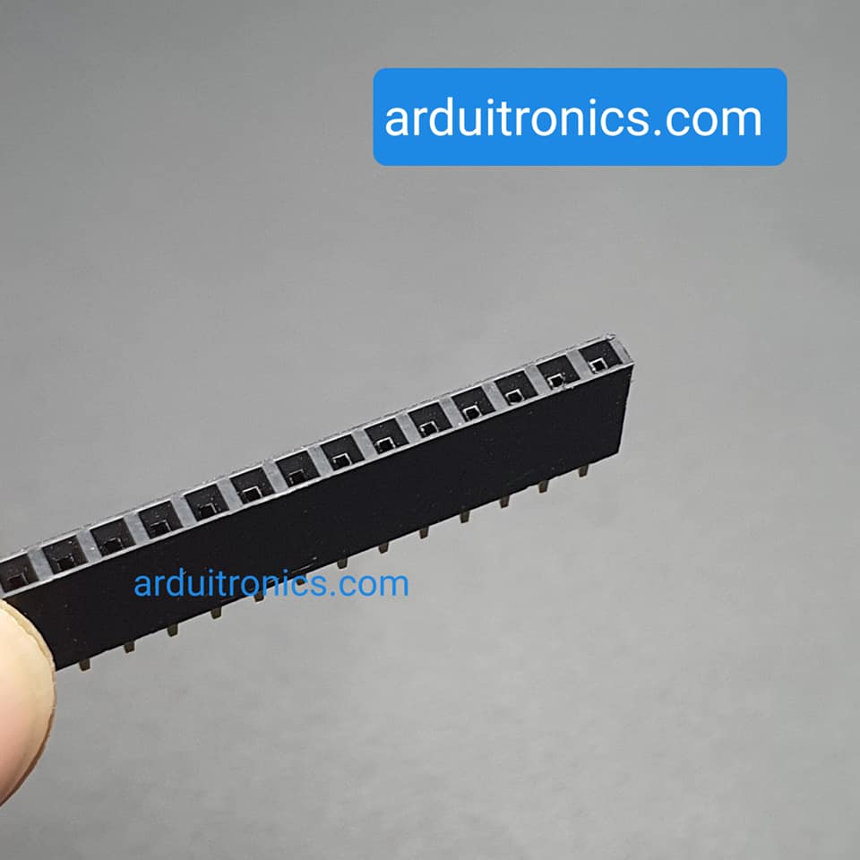 [Black] 1X15 Pin Single Row Female Header 2.54mm Pitch Straight Pin Square (จำนวน 1 ชิ้น)