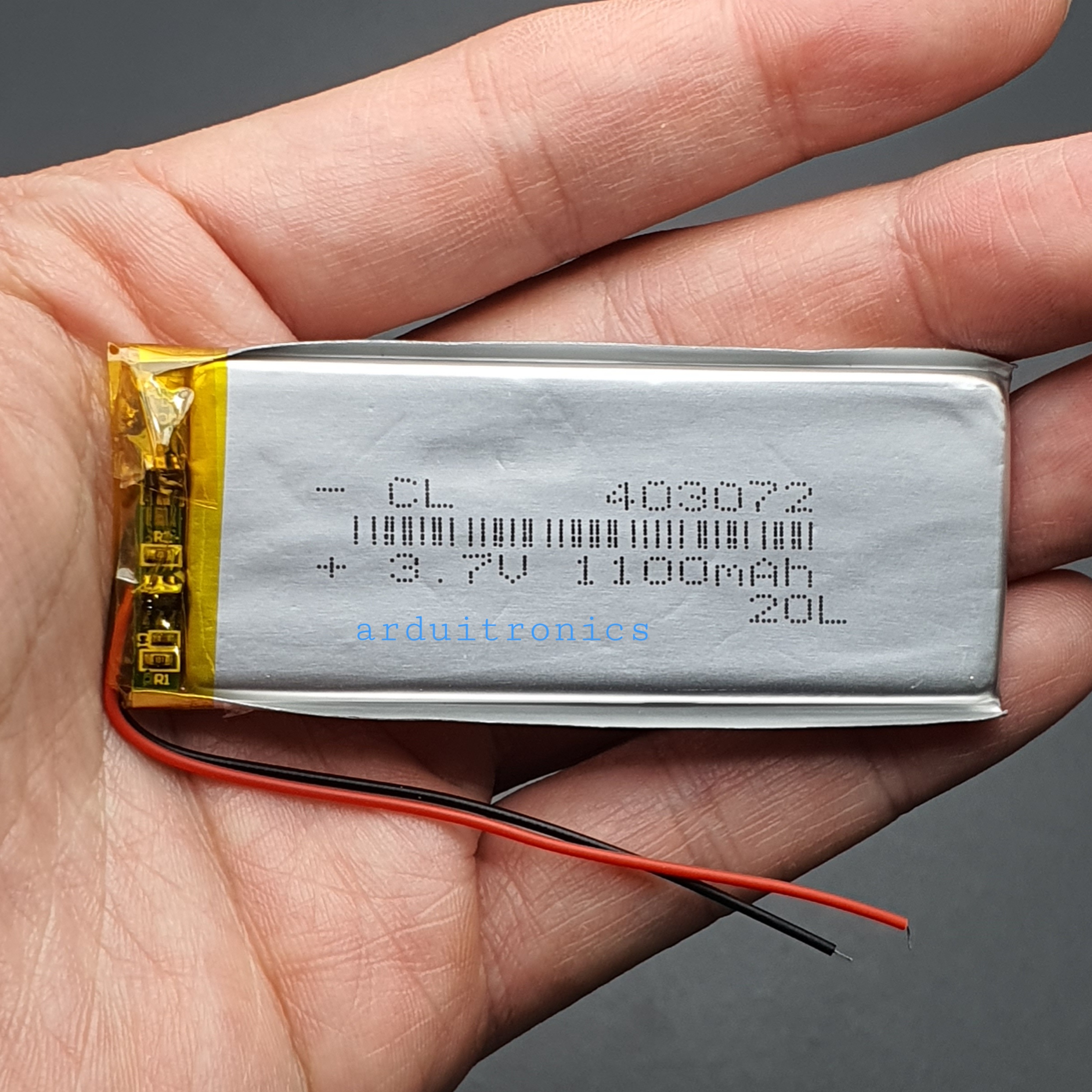 3.7V 1100mAh Lithium Battery Rechargeable Polymer (LiPo) - รุ่น 403072