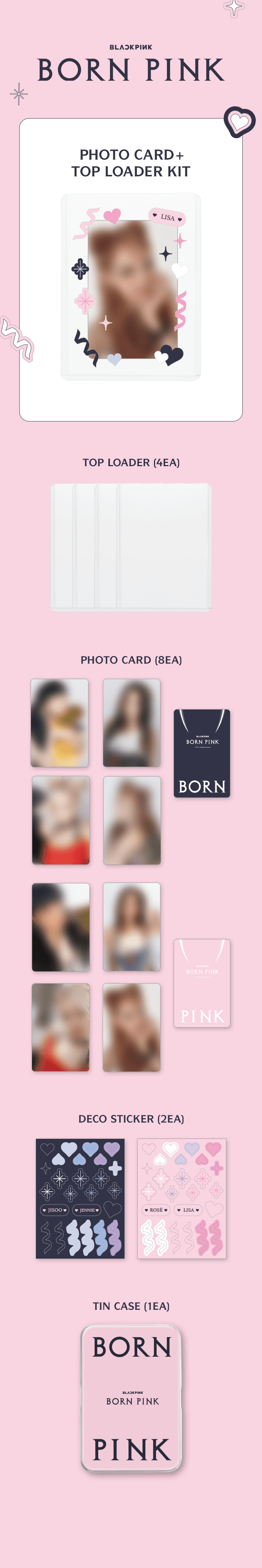 BLACKPINK - ของสะสม [BORNPINK] BLACKPINK - PHOTO CARD + TOP LOADER KIT - ส่งเครืองบิน