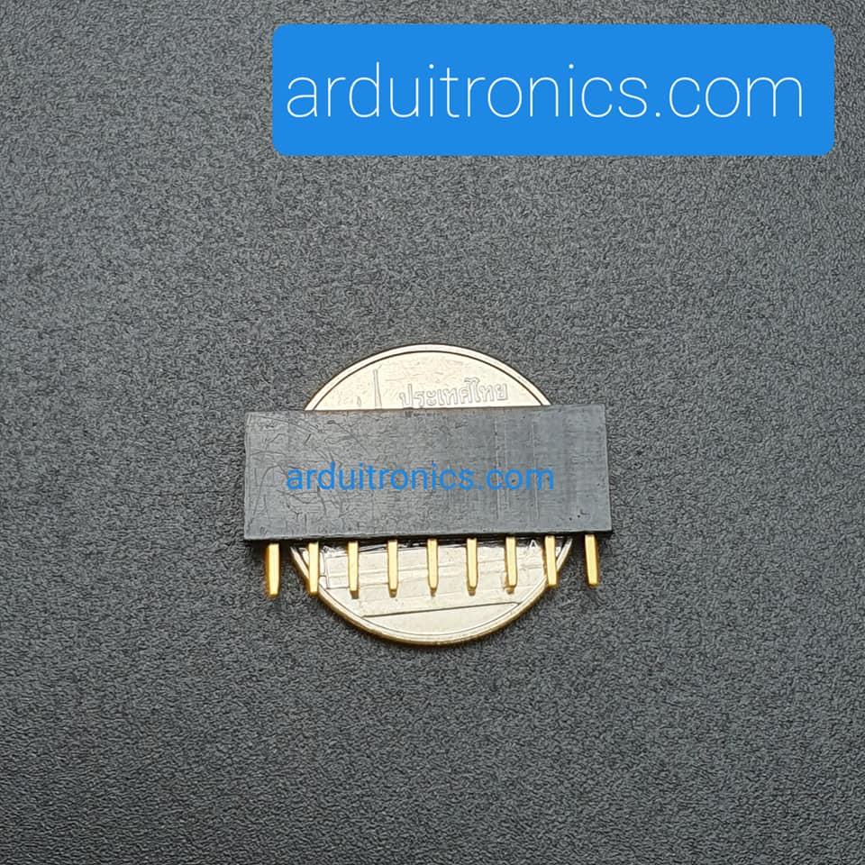 [Black] 1X9 Pin Single Row Female Header 2.54mm Pitch Straight Pin Square (จำนวน 1 ชิ้น)