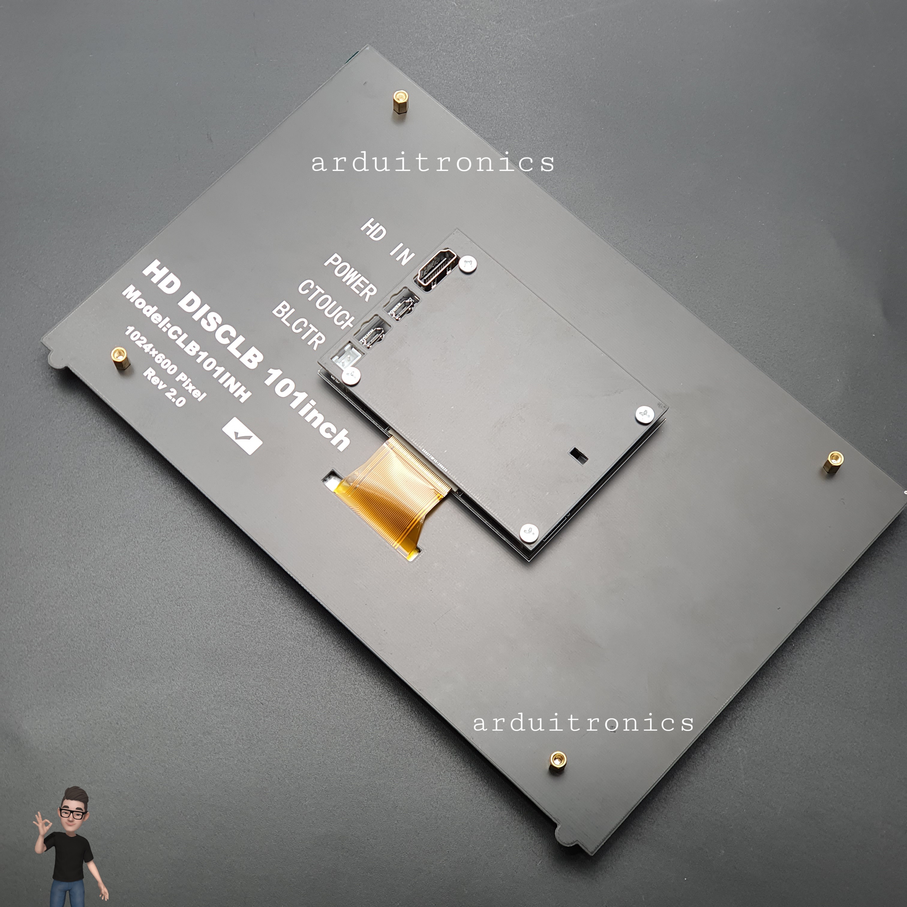 จอ LCD 10.1นิ้ว Touch Screen 1024x600 (พร้อมฐานตั้งจอ) สำหรับ Raspberry Pi และ Nvidia