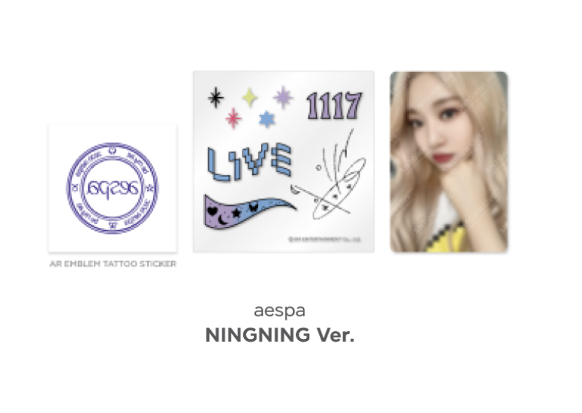 SMTOWN LIVE 2022 : SMCU EXPRESS @ HUMAN CITY_SUWON OFFICIAL MD -AR Tattoo Sticker set (ได้ photo card ) Aespa - แบบ Ningning
